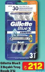 GİLLETTE BLUE3 3 BIÇAKLI TIRAŞ BIÇAĞI 3'LÜ GİLLETTE BLUE3 3 BIÇAKLI TIRAŞ BIÇAĞI 3'LÜ